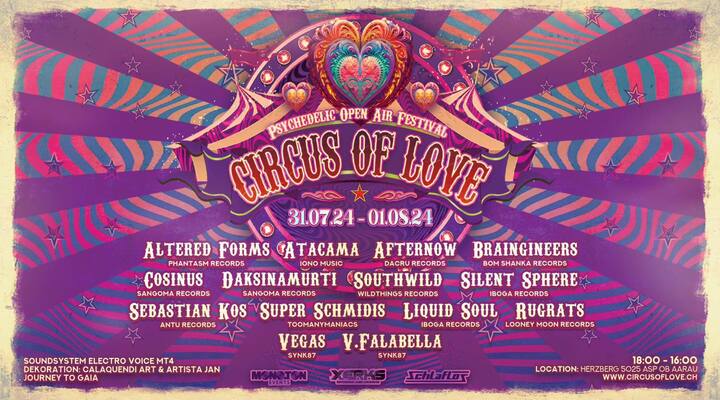 Circus of Love Festival
// Switzerland
Wed // 31 Jul - 1 Aug 2024